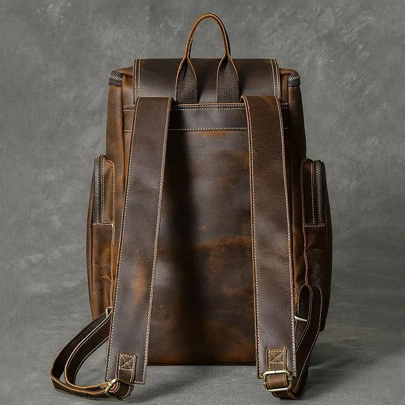 VintageTrail Leather Hiking Backpack