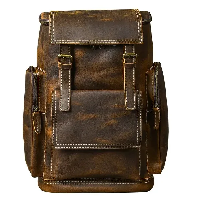 VintageTrail Leather Hiking Backpack