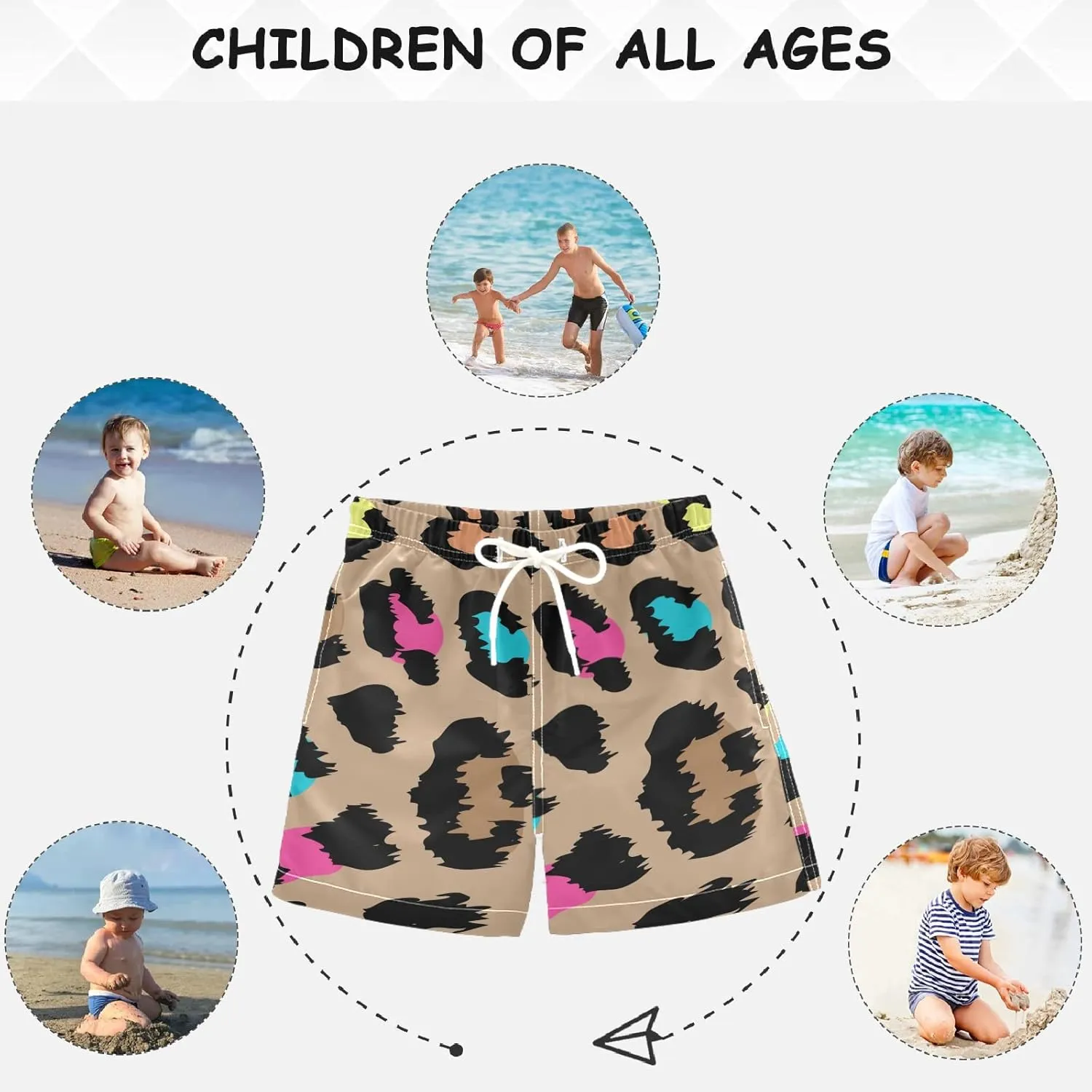 visesunny Boys Surfing Board Shorts Quick Dry Boys Swim Shorts Toddlers Swim Trunks Size from 2T to 14/16
