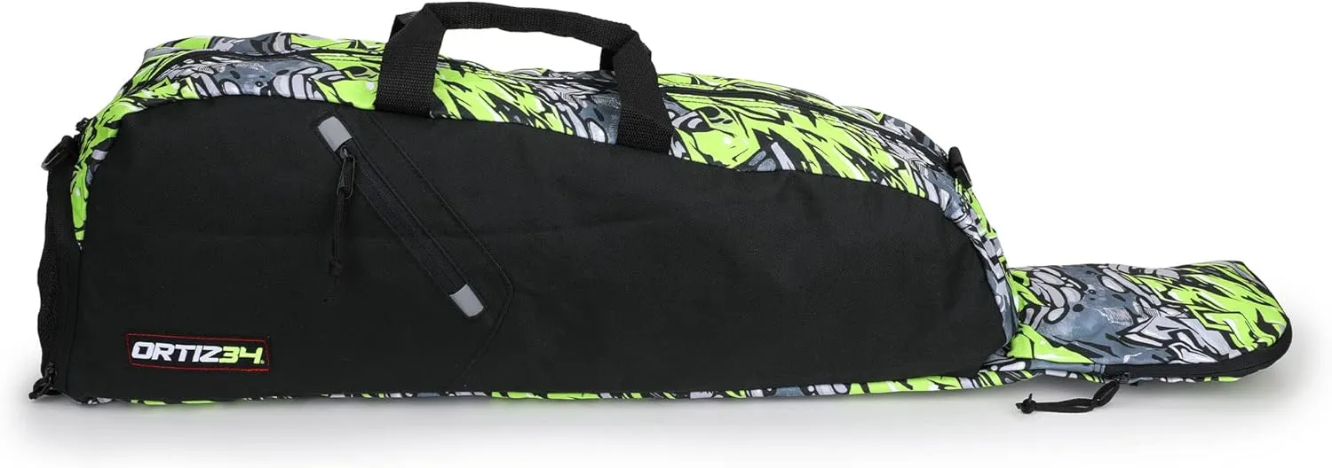 Youth Bat Bag- David Ortiz's Baseball, T-Ball, Softball Equipment Bag for Youth & Kids Includes Vented Compartment, J Style Fence Hook, Adjustable Shoulder Strap